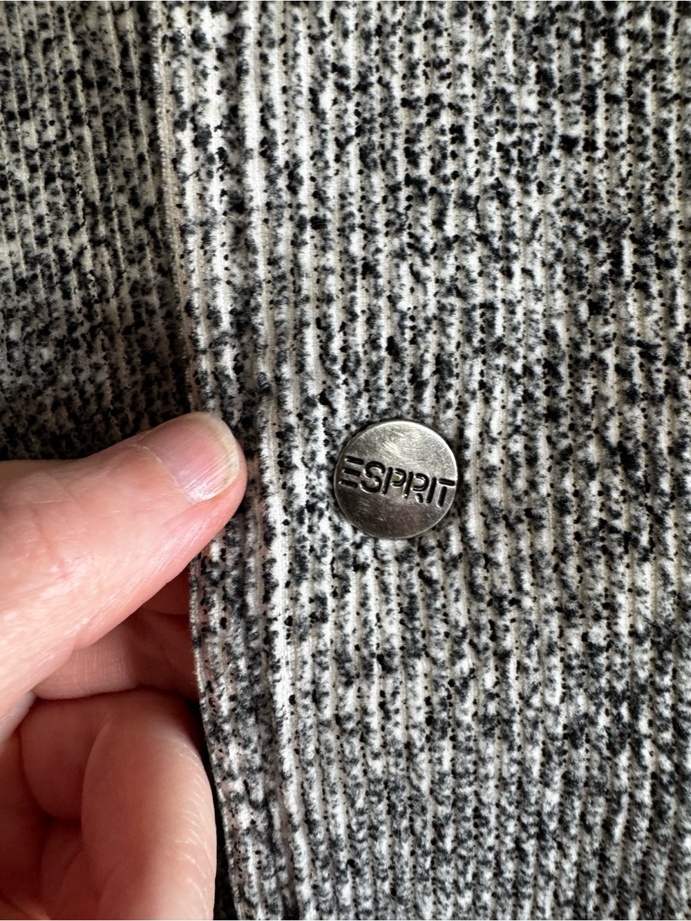 Vintage Esprit Gray Marled Bomber quilted bomber jacket - Picture 3 of 7